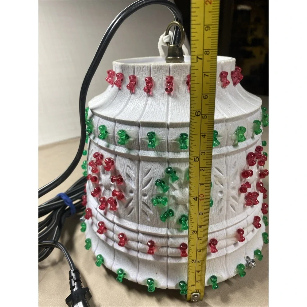 Vintage Lawnware Hanging Patio Bar Deck Camping Light White Beaded Made U.S.A